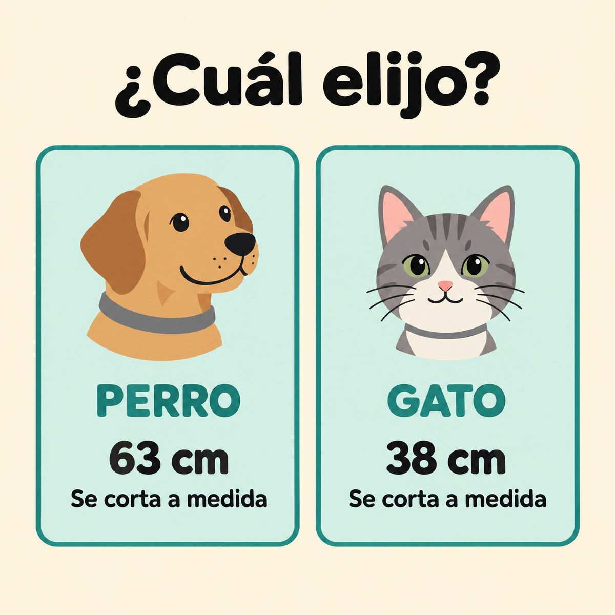 ¿Cuál elijo? Perro 63 cm, gato 38 cm