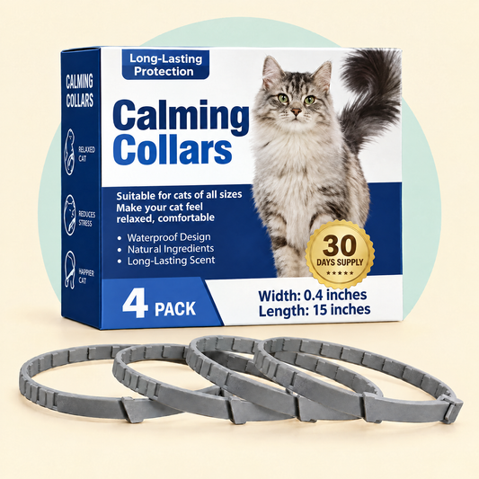 Pack de 4 collares calmantes para gato con su caja